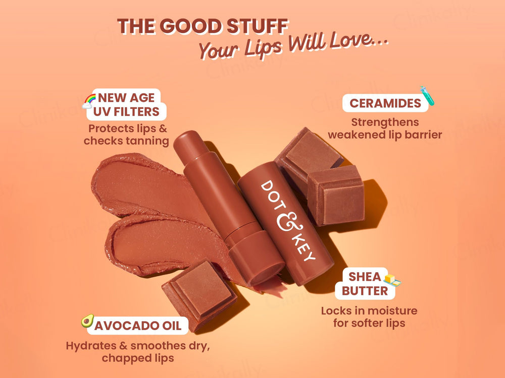 Dot & Key Barrier Repair Hydrating Tinted Lip Balm SPF 50 PA+++ (Cocoa Nude)
