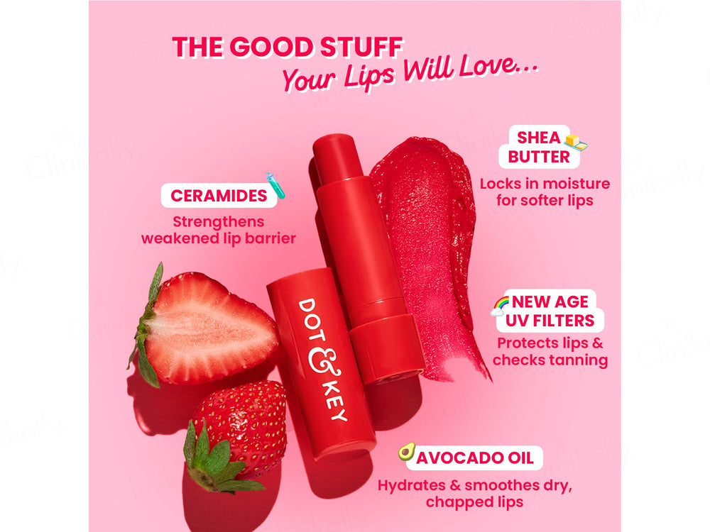 Dot & Key Barrier Repair Hydrating Tinted Lip Balm SPF 50 PA+++ (Strawberry Red)