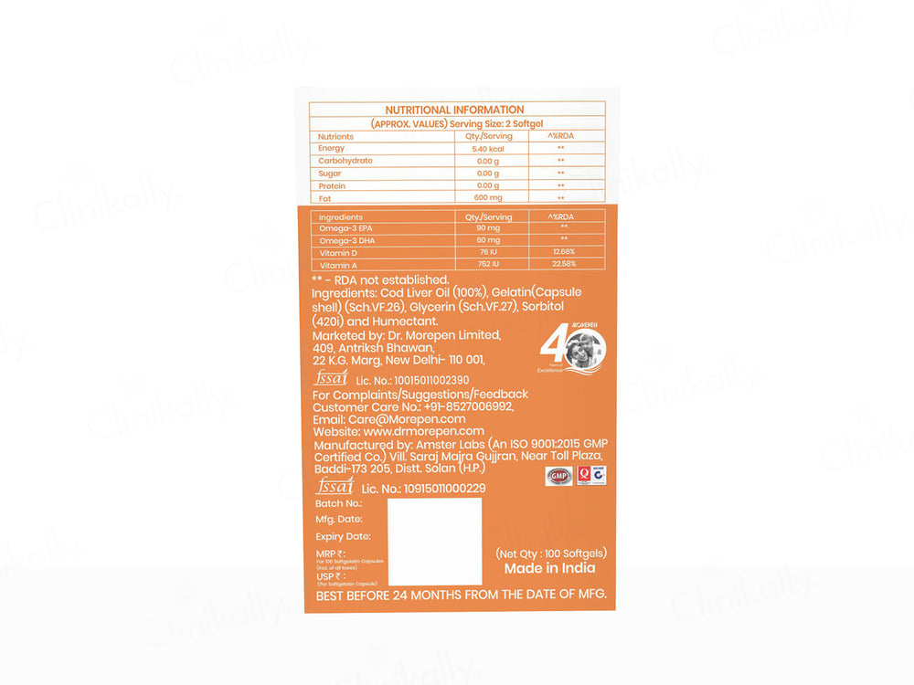 Dr. Morepen Cod Liver Oil Softgel