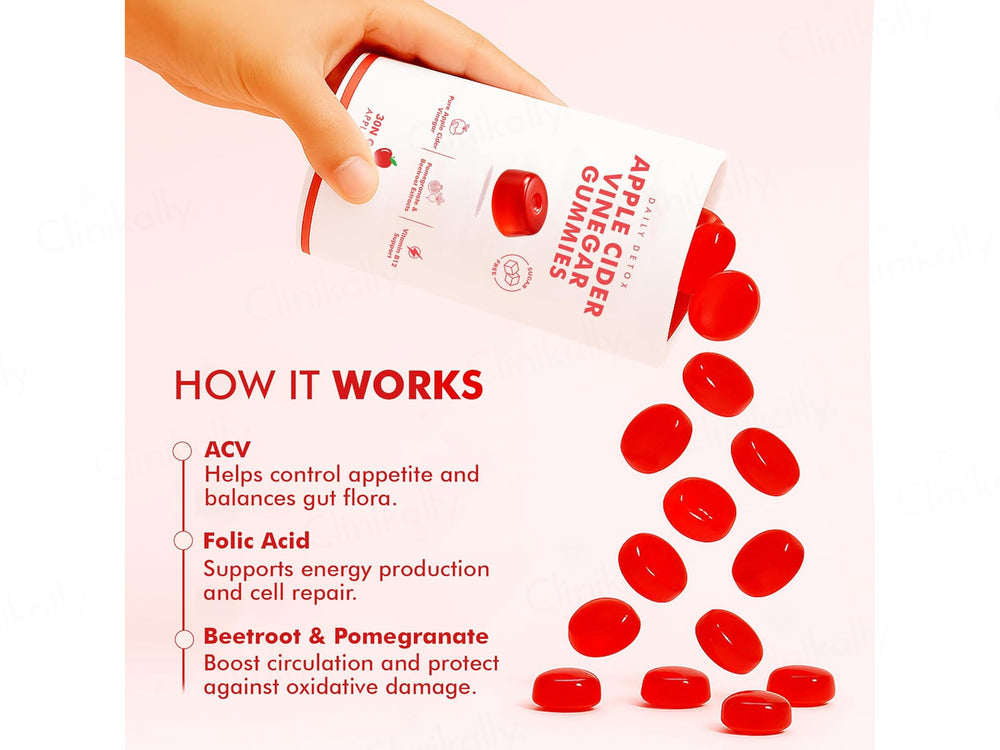 Dr. Morepen Daily Detox Apple Cider Vinegar Sugar Free Gummies - Apple Flavour