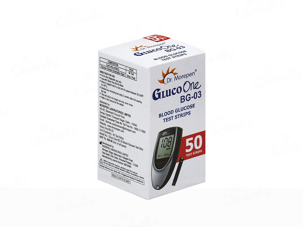 Dr. Morepen GlucoOne BG-03 Blood Glucose Monitoring System Combo Pack (Meter + 50 Strips)