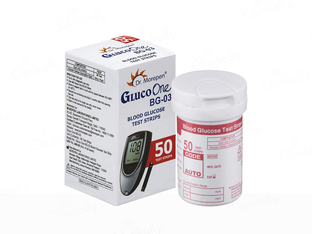 Dr. Morepen GlucoOne BG-03 Blood Glucose Test Strip (Strips Only)