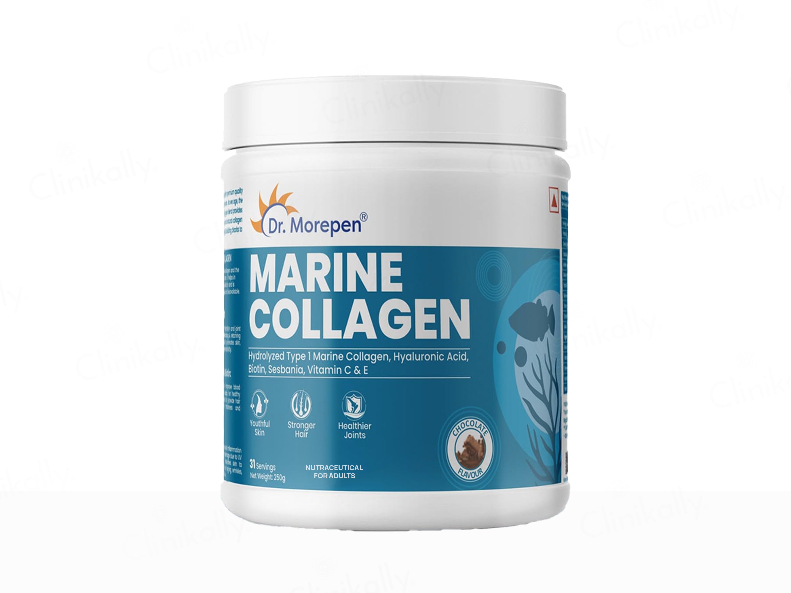 Dr. Morepen Hydrolyzed Type 1 Marine Collagen Powder - Chocolate Flavour