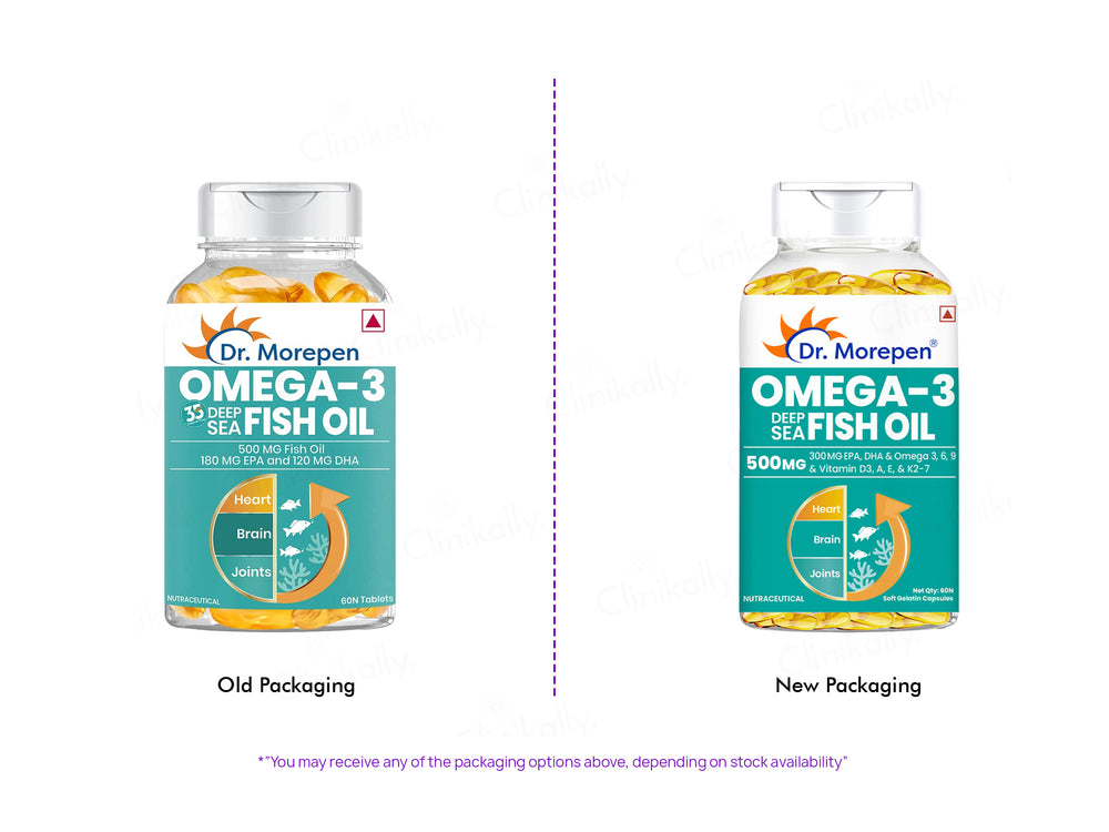 Dr. Morepen Omega-3 Deep Sea Fish Oil 500mg Soft Gelatin Capsule