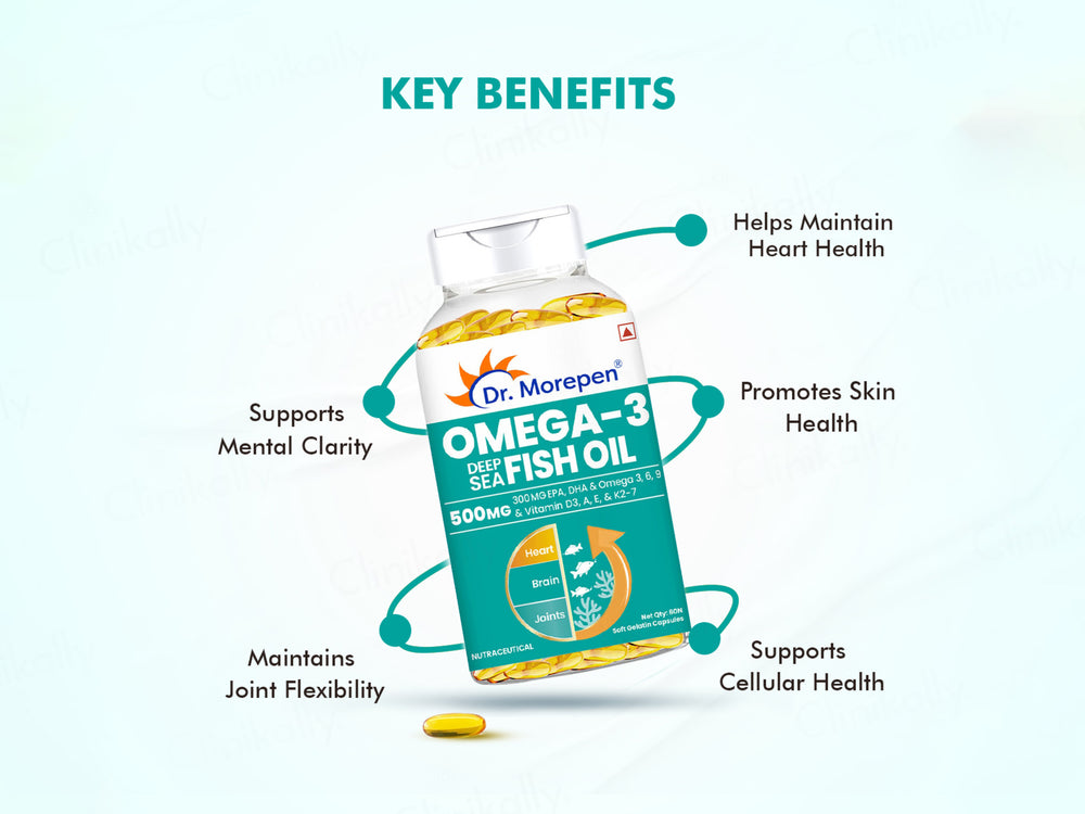 Dr. Morepen Omega-3 Deep Sea Fish Oil 500mg Soft Gelatin Capsule