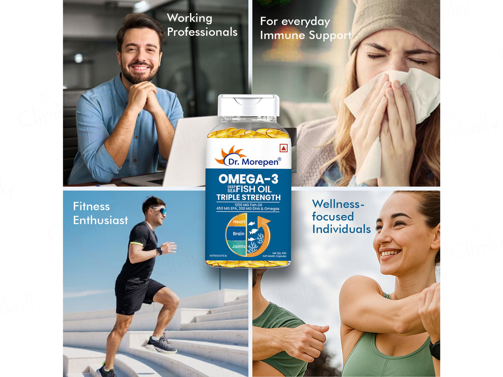 Dr. Morepen Omega-3 Deep Sea Fish Oil Triple Strength Soft Gelatin Capsule