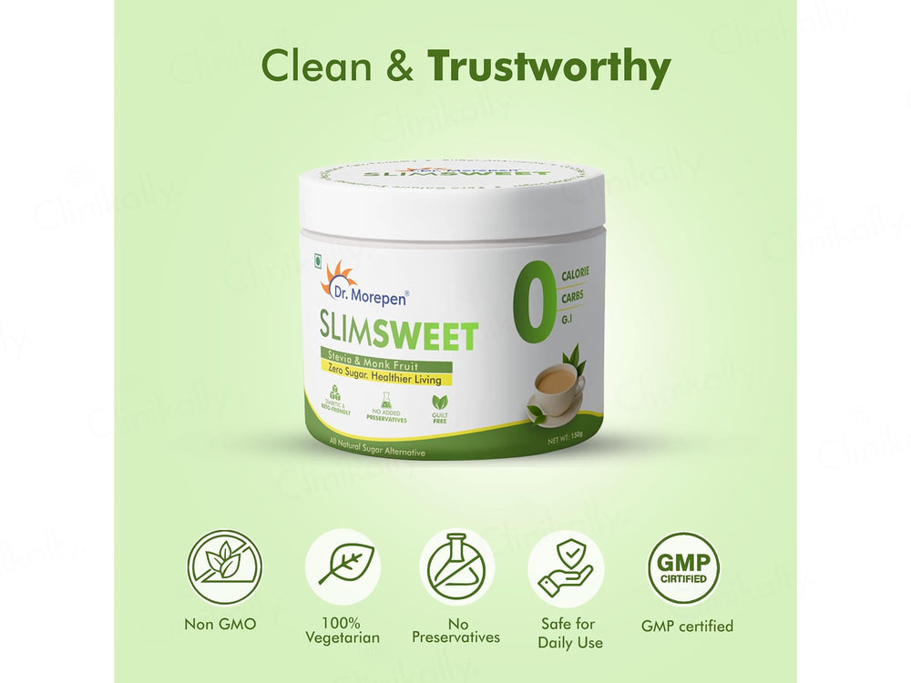 Dr. Morepen Slimsweet Natural Sugar Alternative Powder With Stevia & Monk Fruit