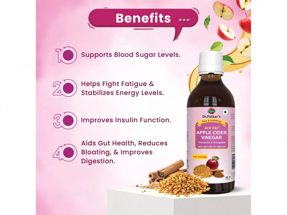 Dr. Patkar's ACV C&F Cinnamon & Fenugreek Apple Cider Vinegar