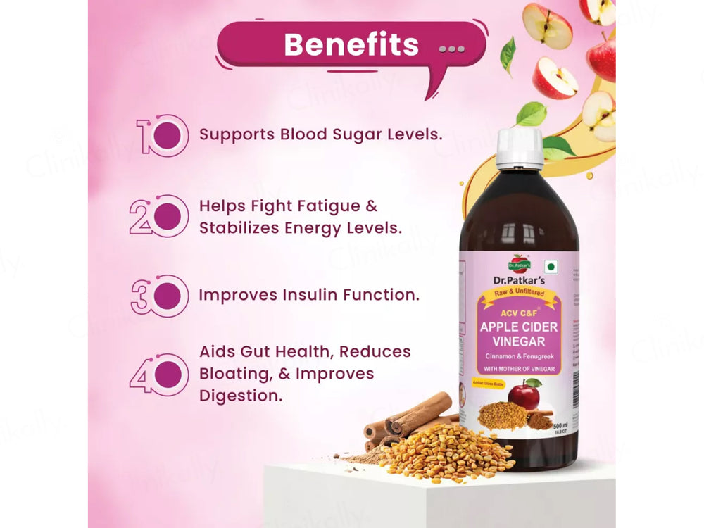 Dr. Patkar's ACV C&F Cinnamon & Fenugreek Apple Cider Vinegar