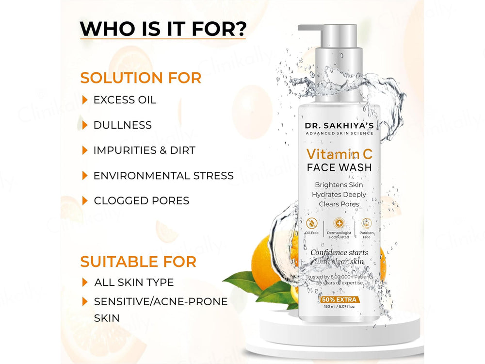 Dr. Sakhiya’s Vitamin C Skin Brightening Face Wash