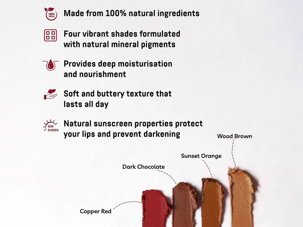 Earth Baby Lip-Nourishing Colour Lipstick Au Naturale - Copper Red