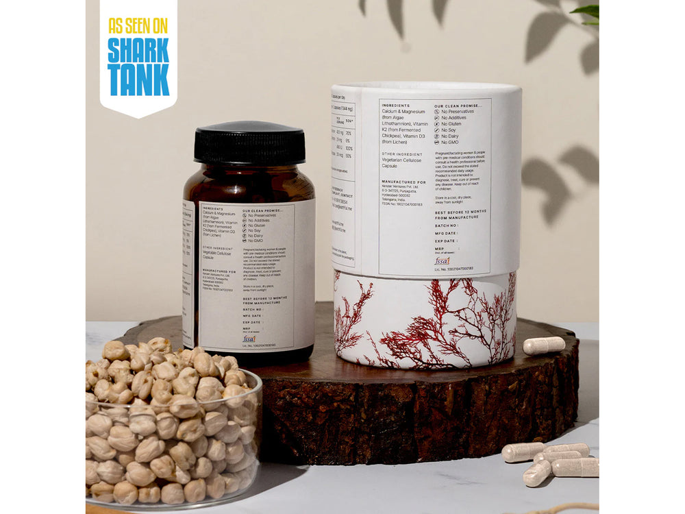 Earthful Calcium + D3 + K2 Health Supplement Veg Capsule