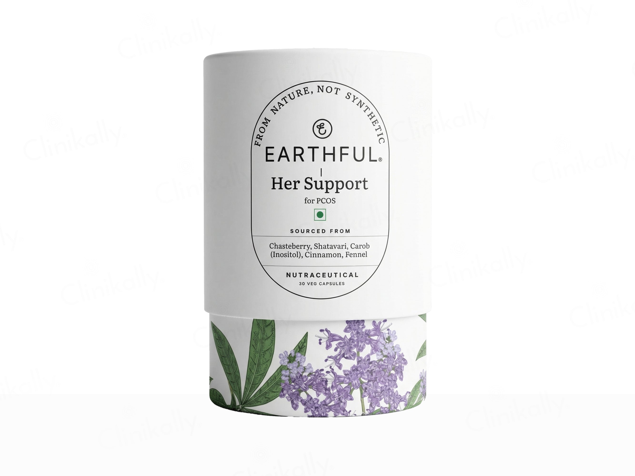 Earthful Her Support PCOS Nutraceutical Veg Capsule