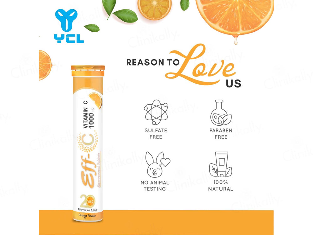 Eff-C Vitamin C 1000mg Effervescent Tablet - Orange Flavour