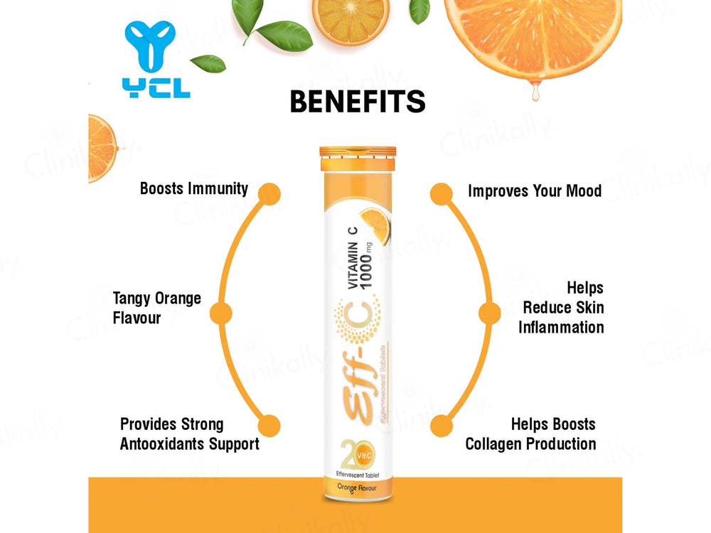 Eff-C Vitamin C 1000mg Effervescent Tablet - Orange Flavour
