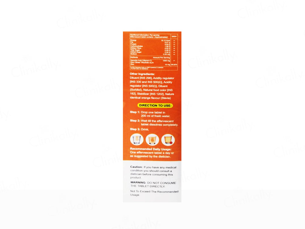 Effc-Z Vitamin C & Zinc Effervescent Tablet - Orange Flavour