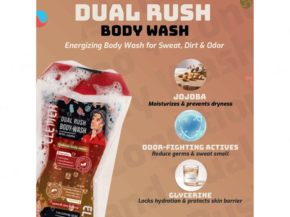 Elemen Dual Rush Body Wash (300 ml) & Shampoo + Conditioner (200 ml)