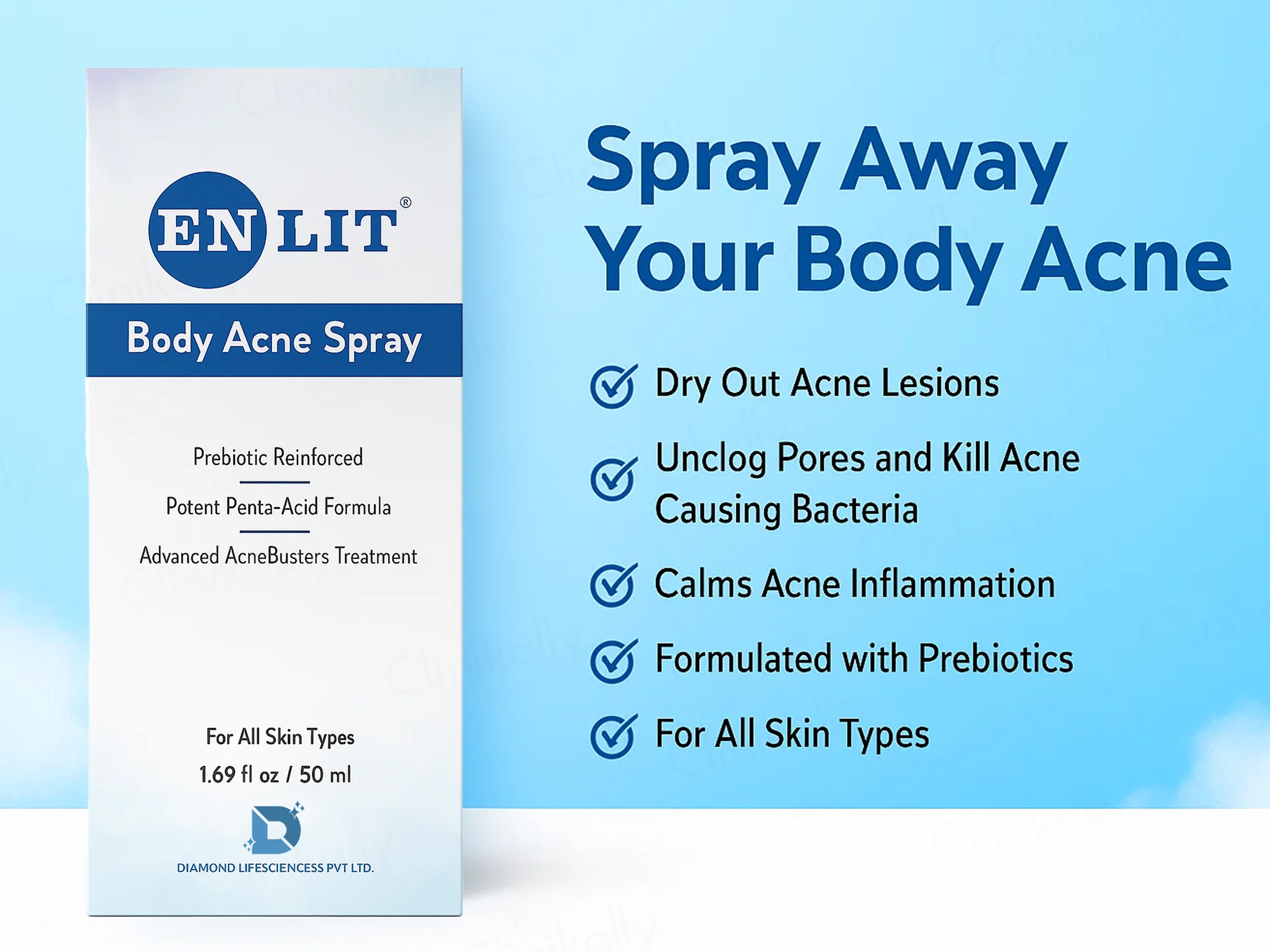 Enlit Prebiotic Body Acne Spray