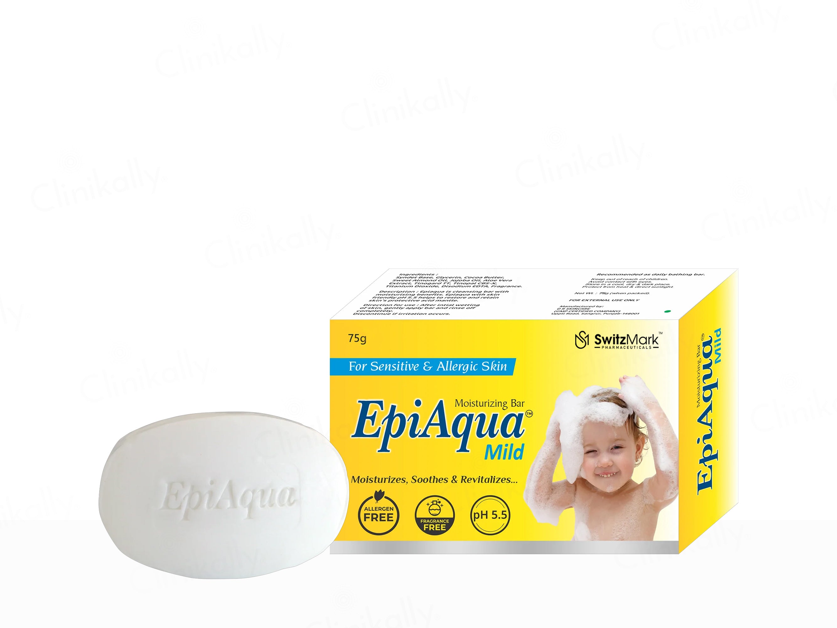 Epiaqua Mild Moisturizing Bar For Sensitive & Allergic Skin