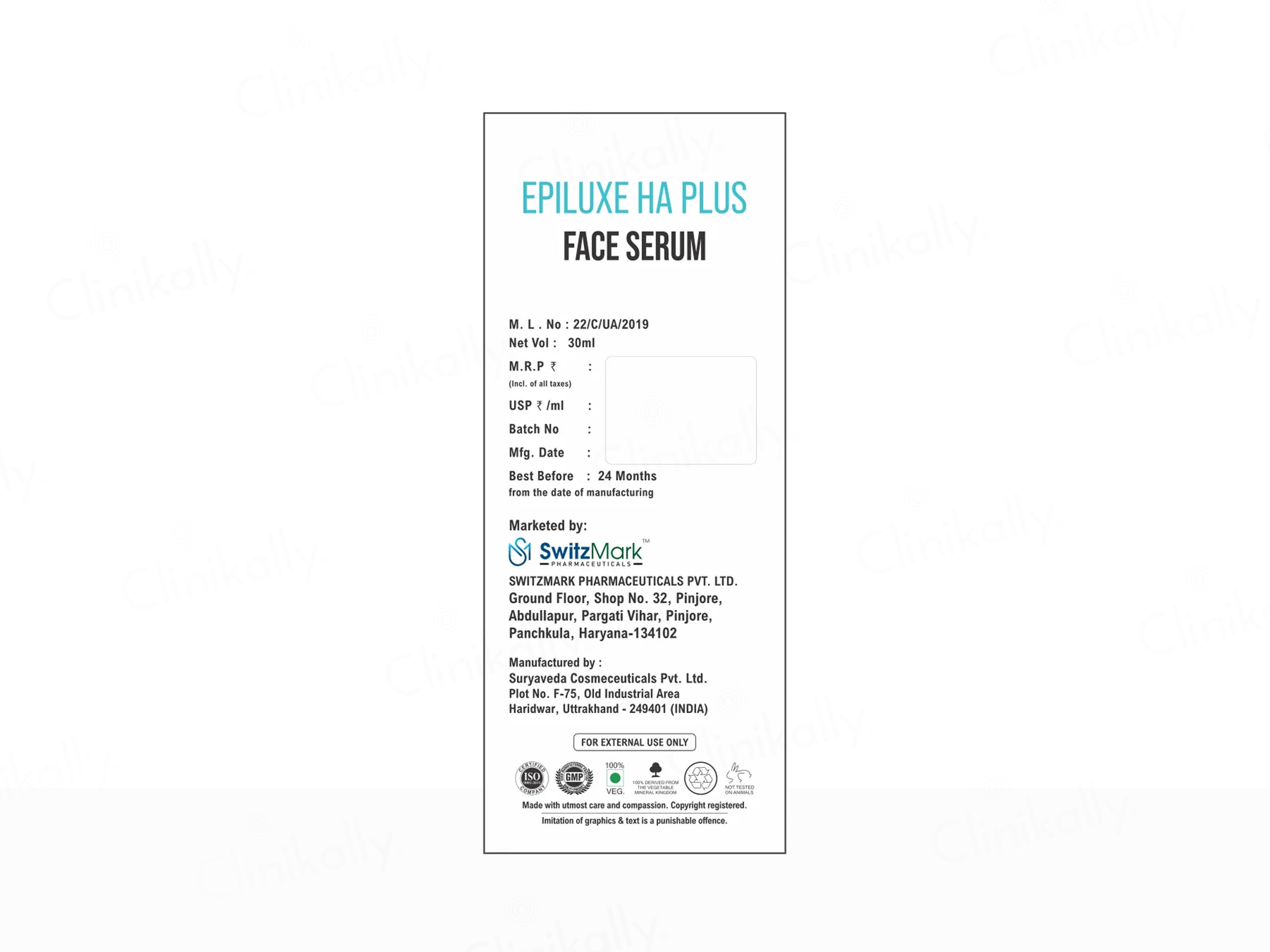 Epiluxe HA Plus Clarity Boost Face Serum