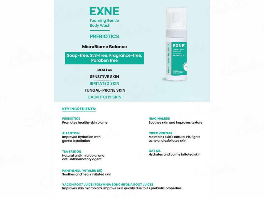 Exne Prebiotics Soothing & Hydrating Foaming Gentle Body Wash