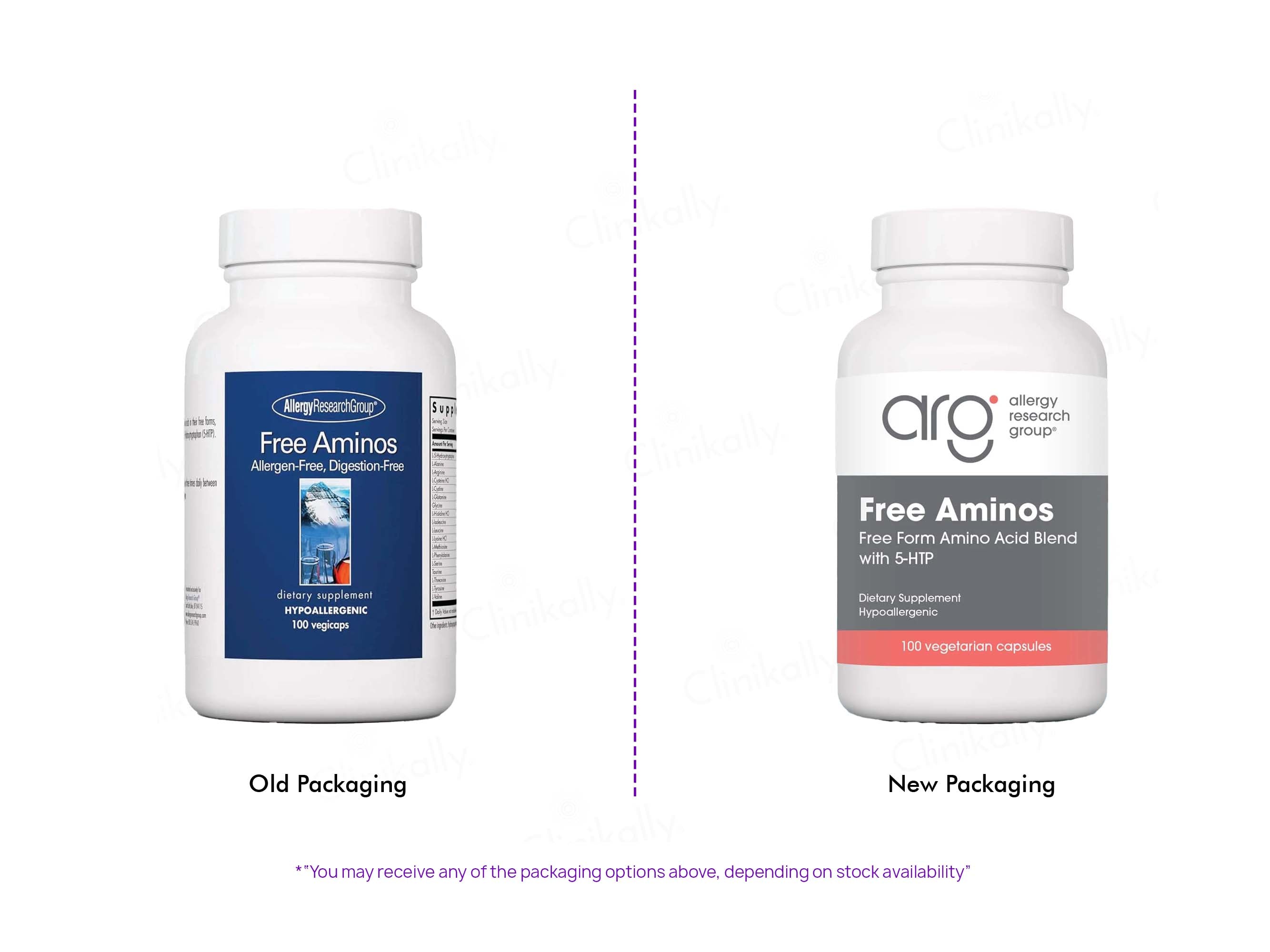 Allergy Research Group Free Aminos Dietary Supplement Vegetarian Capsule