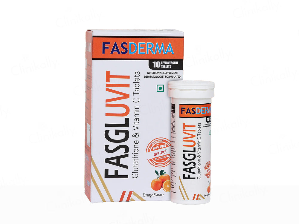 Fasderma Fasgluvit Glutathione & Vitamin C Effervescent Tablet - Orange Flavour