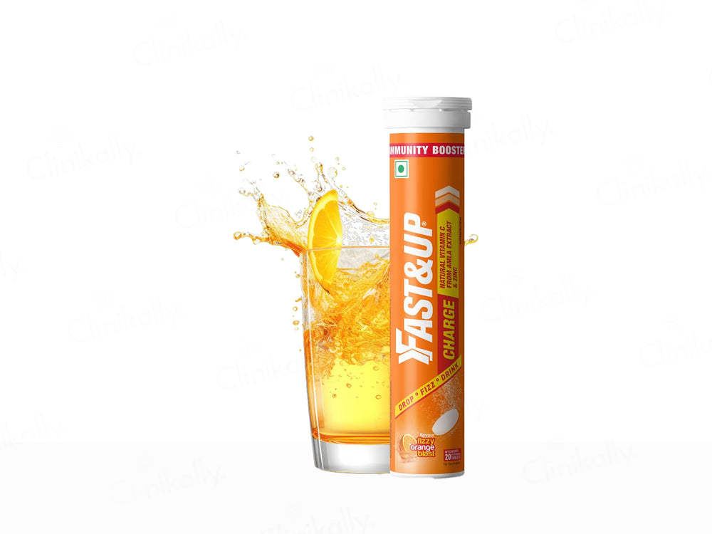 Fast&Up Charge Natural Vitamic C Effervescent Tablet - Fizzy Orange Blast Flavour