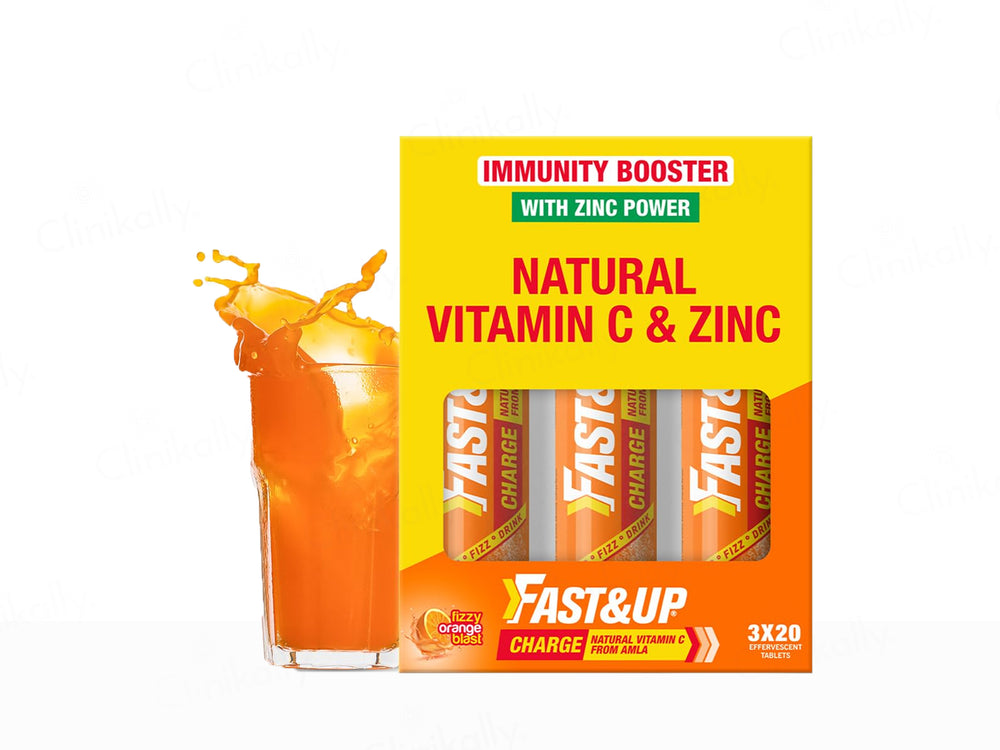 Fast&Up Charge Natural Vitamic C Effervescent Tablet - Fizzy Orange Blast Flavour