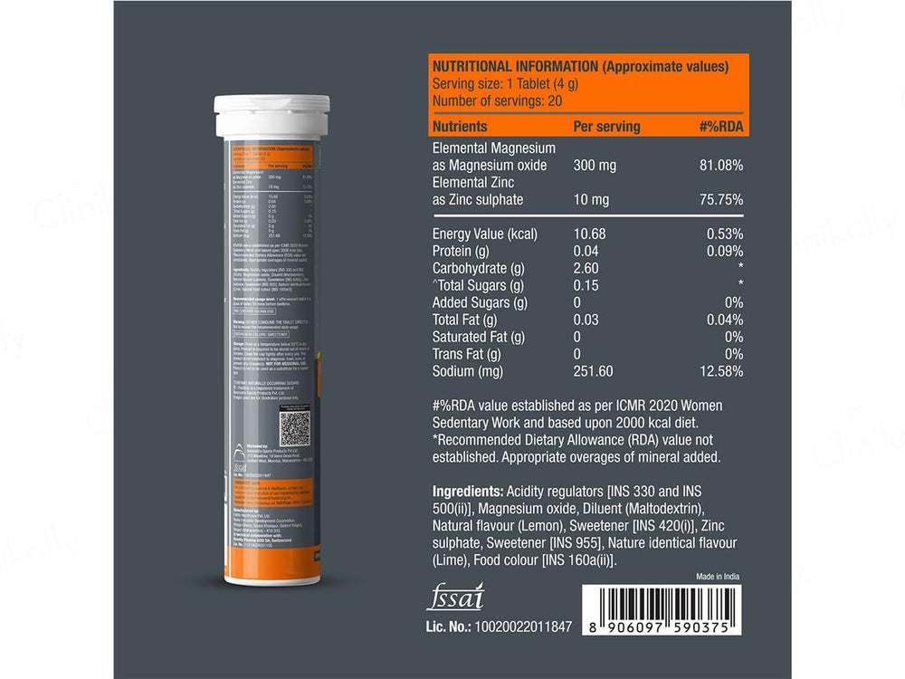 Fast&Up Magnesio Effervescent Tablet - Lime & Lemon Flavour