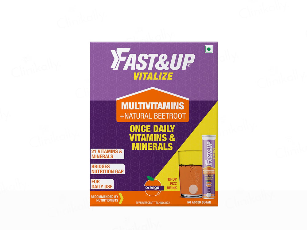Fast&Up Vitalize Multivitamins + Beetroot Nutraceutical Effervescent Tablet - Orange Flavour