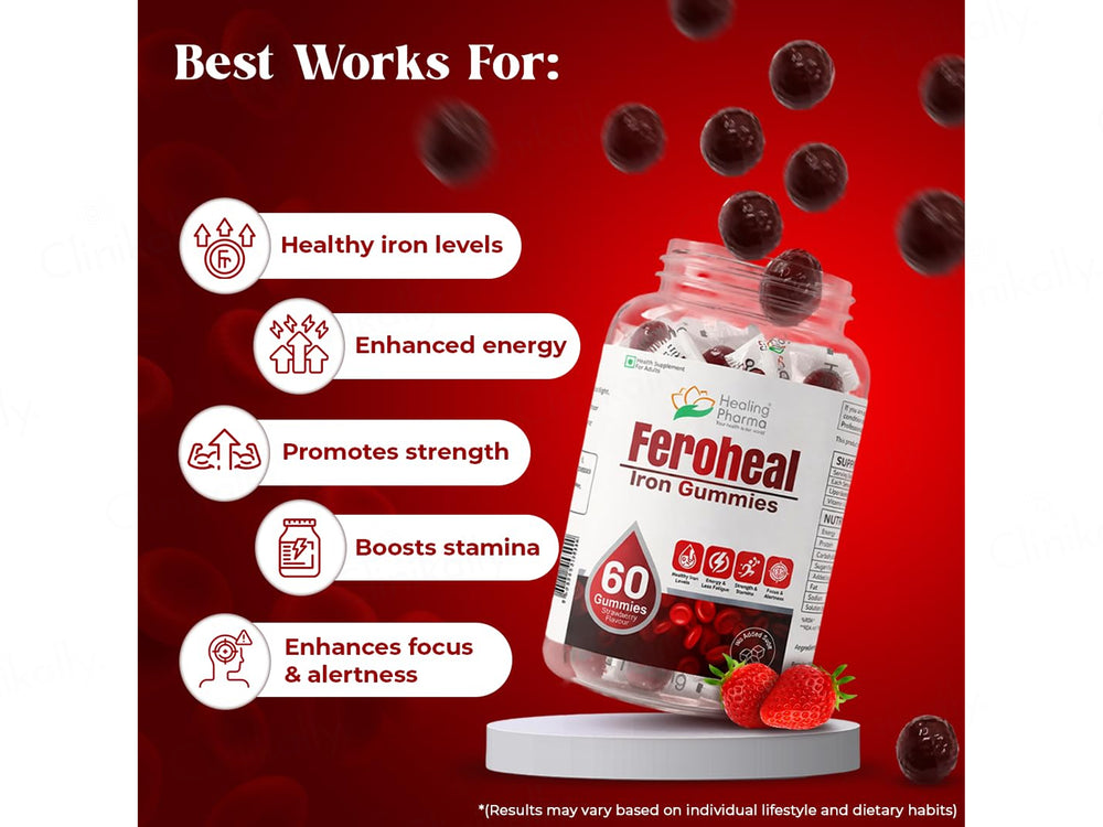 Feroheal Iron Gummies - Strawberry Flavour