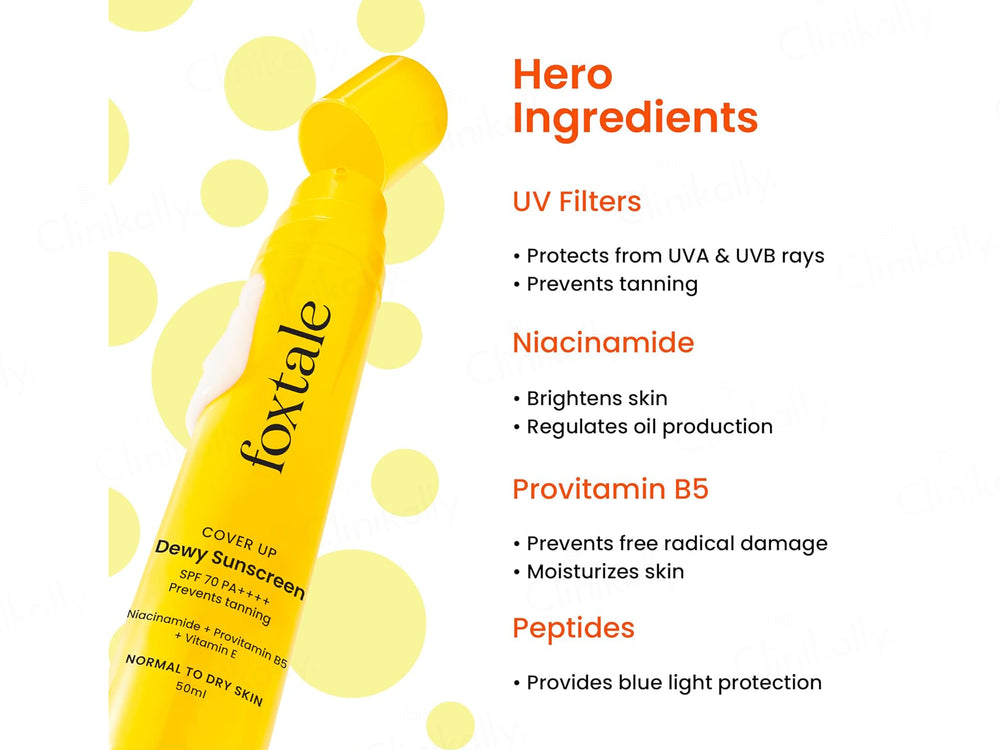 Foxtale Dewy Water-Resistant Sunscreen SPF 70 PA++++