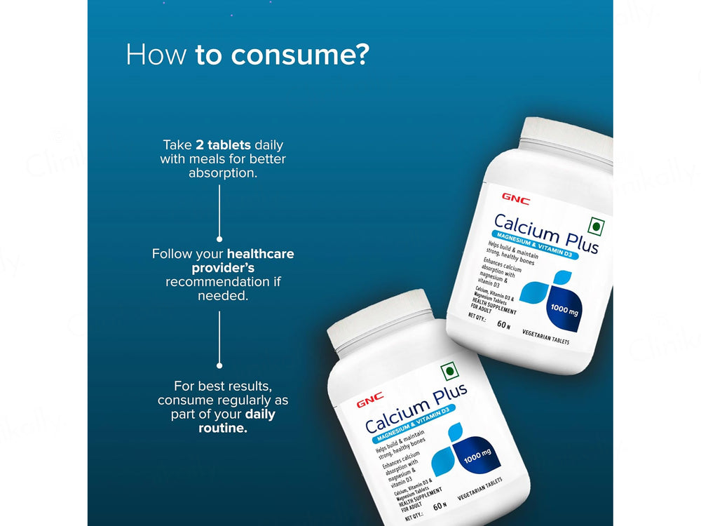 GNC Calcium Plus 1000 mg Health Supplement Tablet