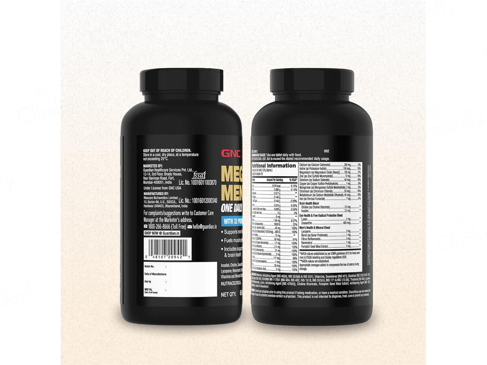 GNC Mega Men One Daily Health Supplement Tablet For Adults