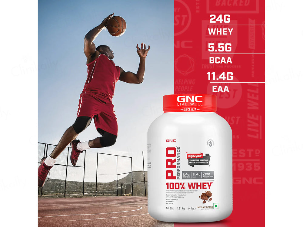 GNC Pro Performance 100% Whey Protein Powder - Chocolate Supreme Flavour