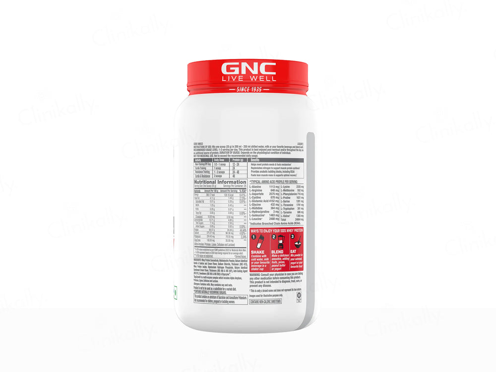 GNC Pro Performance 100% Whey Protein Powder - Vanilla Cream Flavour