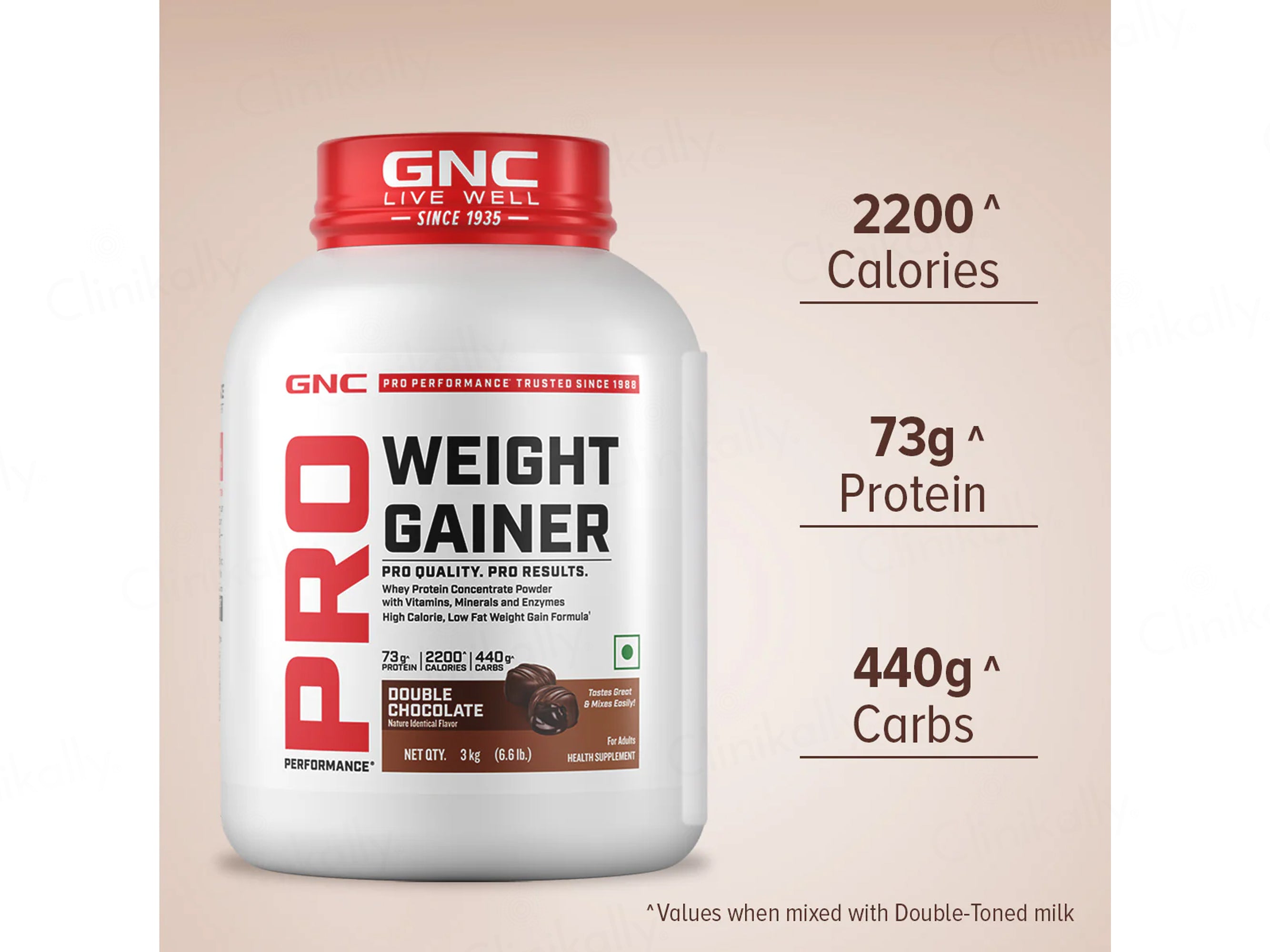 GNC Pro Performance Weight Gainer Supplement Powder - Double Chocolate Flavour