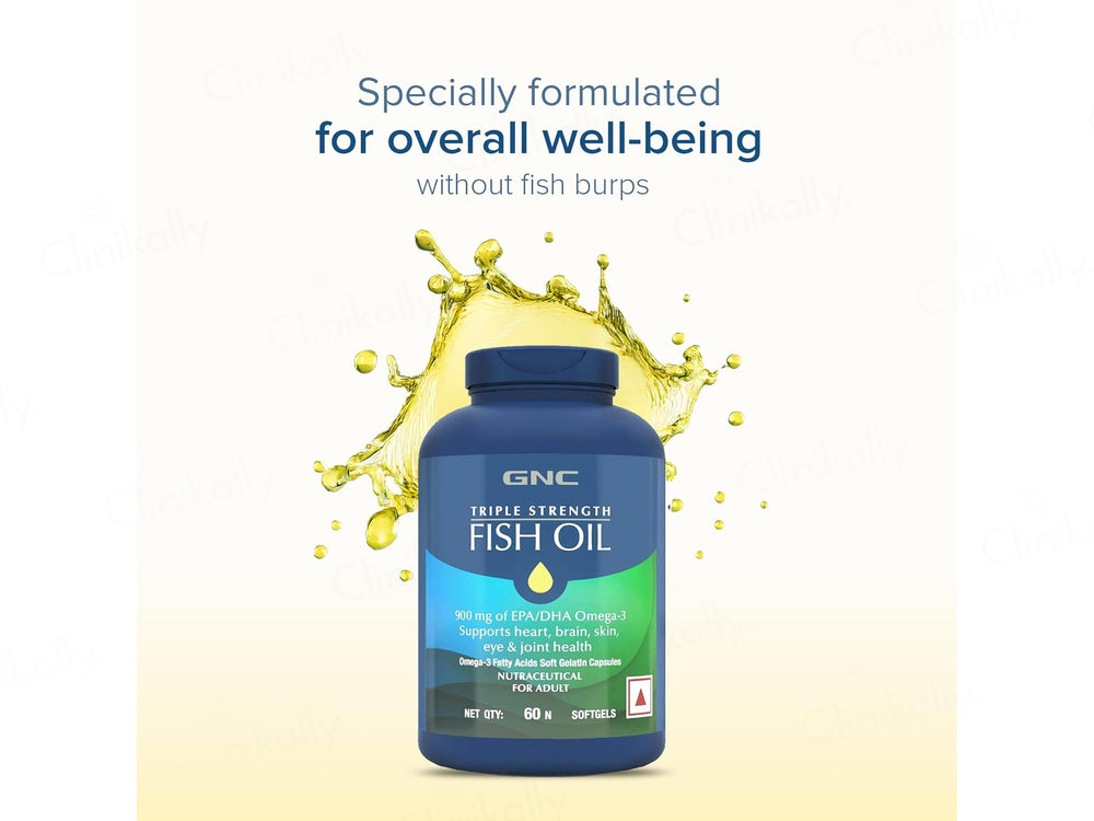 GNC Triple Strength Fish Oil Health Supplement Soft Gelatin Capsule