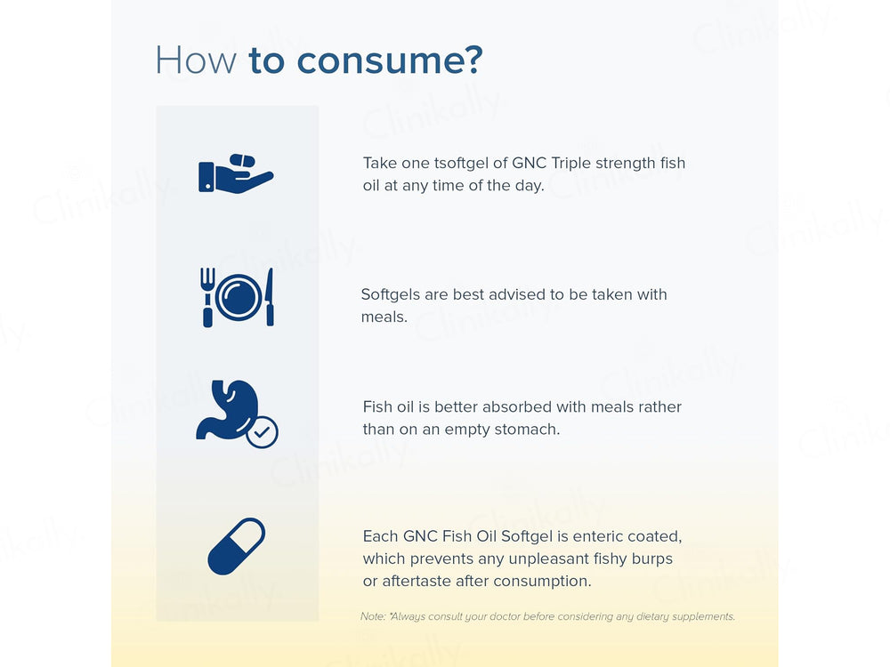 GNC Triple Strength Fish Oil Health Supplement Soft Gelatin Capsule