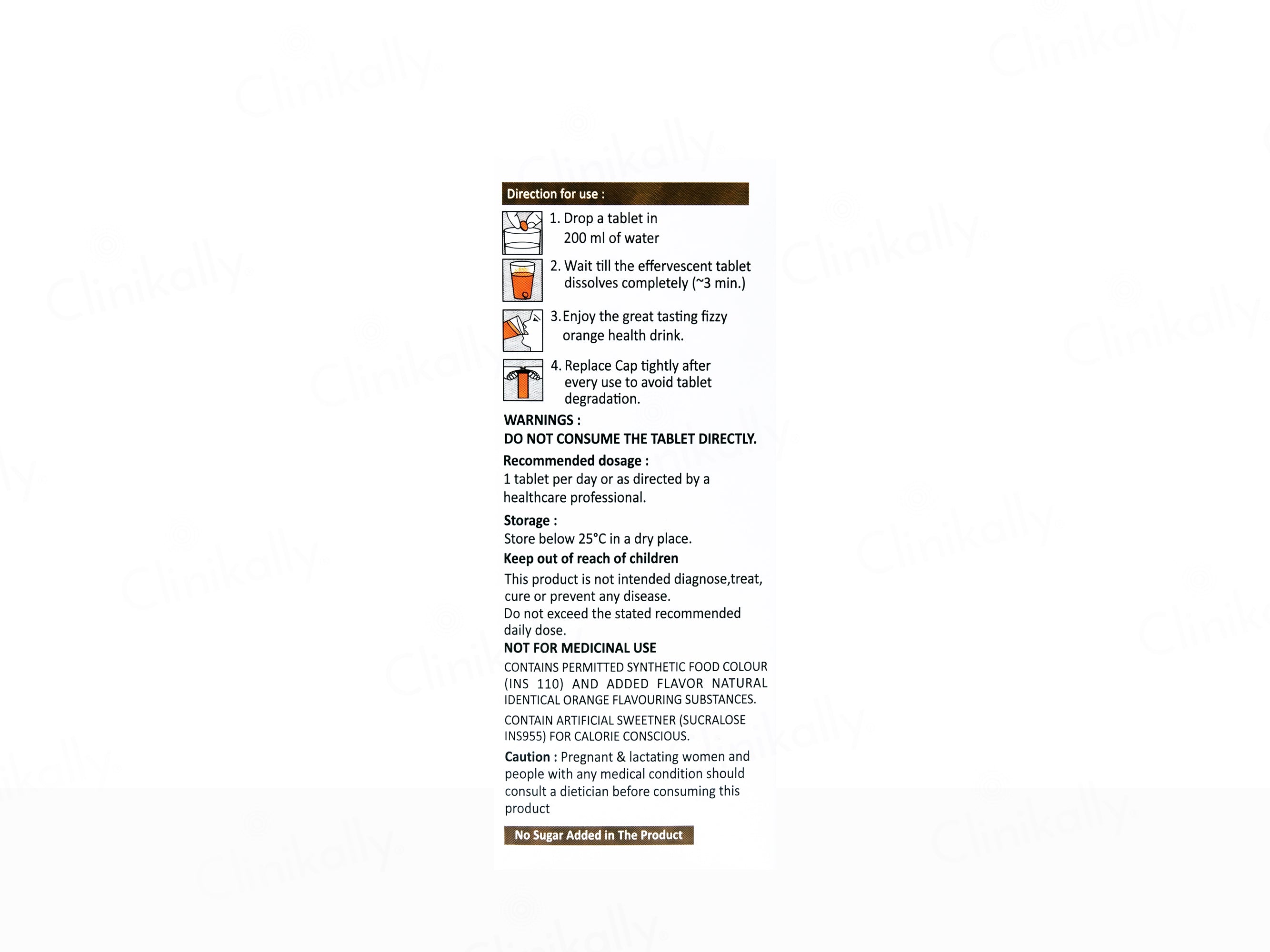 Glutafact Pro Effervescent Nutraceutical Tablet - Orange Flavour