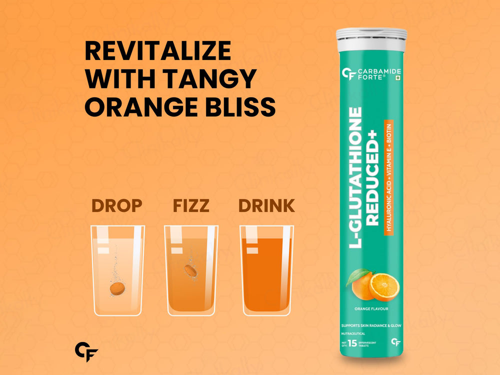 Carbamide Forte L-Glutathione Reduced + Hyaluronic Acid Effervescent Tablet - Orange Flavour