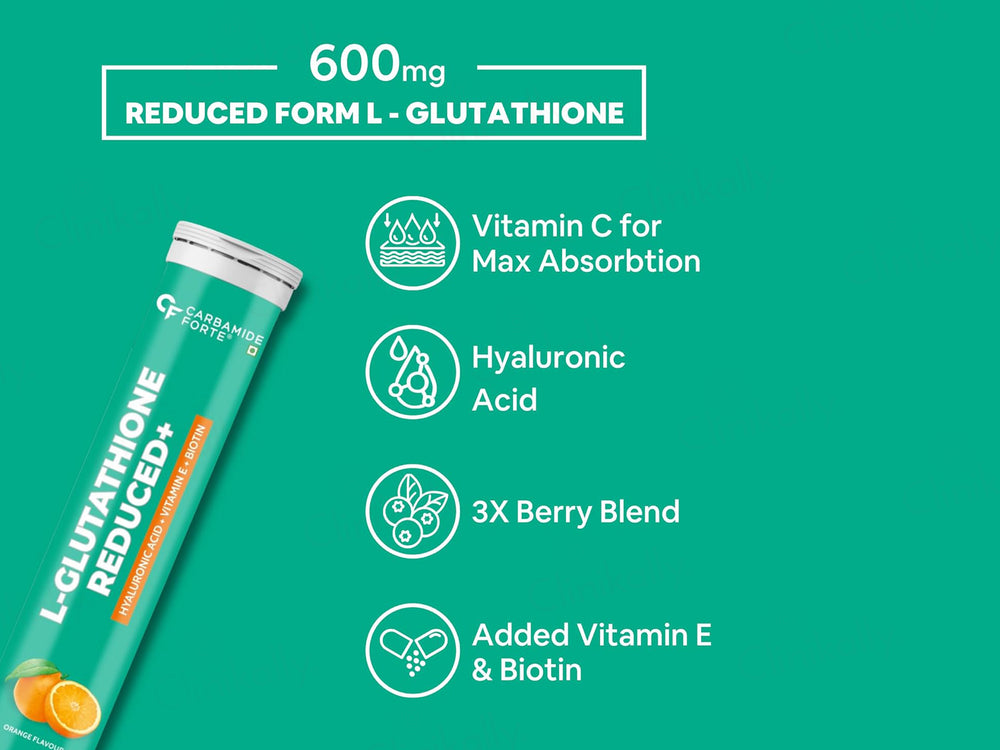 Carbamide Forte L-Glutathione Reduced + Hyaluronic Acid Effervescent Tablet - Orange Flavour