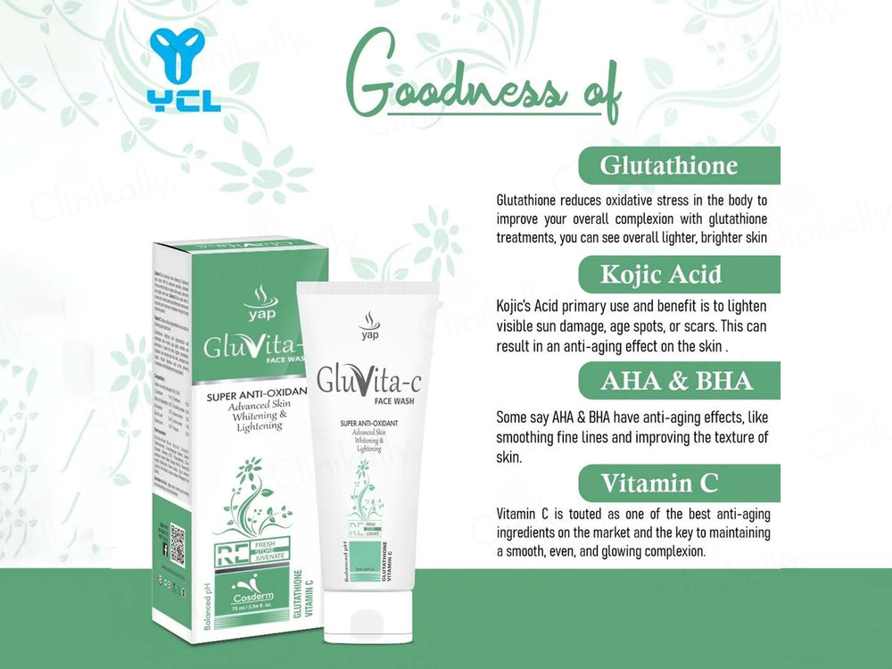 Gluvita-C Super Anti-Oxidant Advanced Skin Whitening & Lightening Face Wash