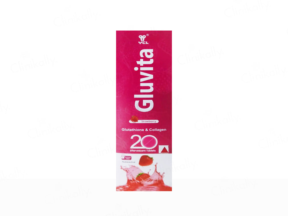Gluvita Glutathione & Collagen Sugar Free Effervescent Tablet - Strawberry Flavour