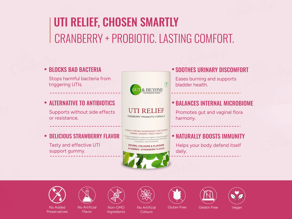 Gut & Beyond UTI Relief Gummies - Strawberry Flavour