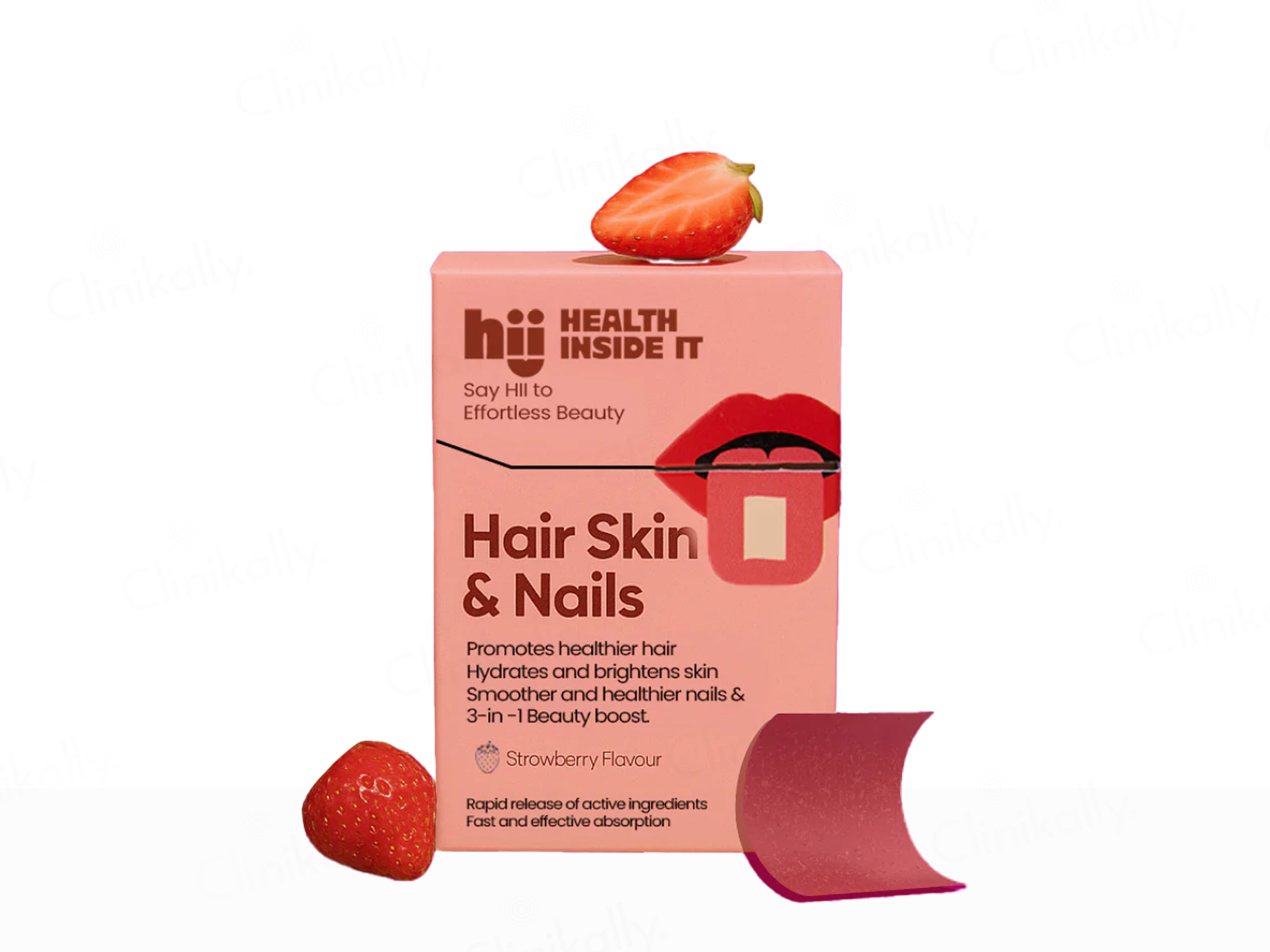 HII Health Inside It Hair, Skin & Nails Oral Strip - Strawberry Flavour