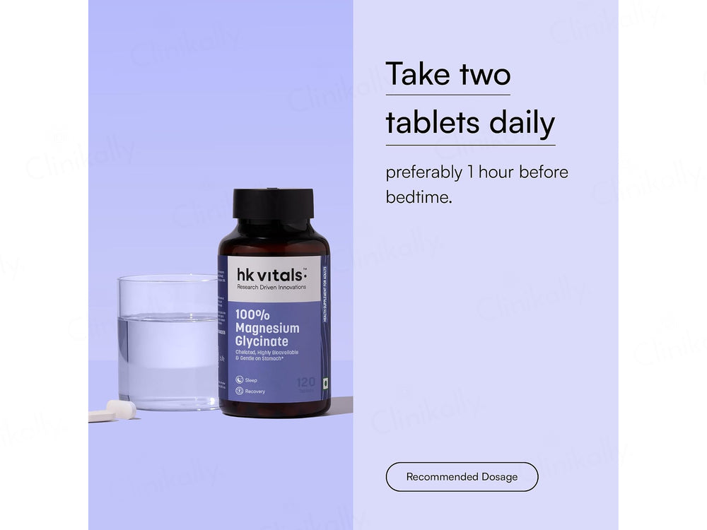 HK Vitals 100% Magnesium Glycinate Health Supplement Tablet