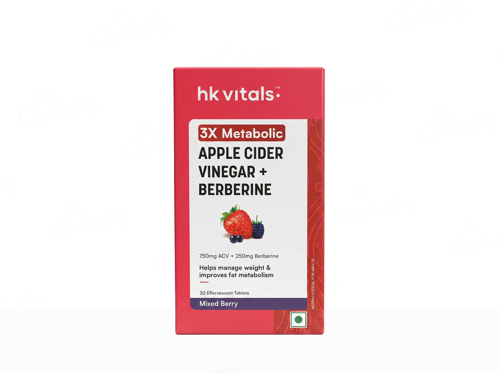 HK Vitals 3X Metabolic Apple Cider Vinegar + Berberine Effervescent Tablet - Mixed Berry Flavour
