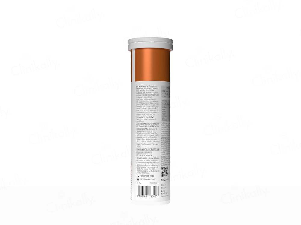 HK Vitals Glutathione With Vitamin C Effervescent Tablet - Orange Flavour